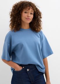 T-shirt court et oversize en coton &eacute;pais - bleu - taille 42/44 (M) - 100% coton - bonprix