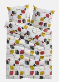 Parure de lit en coton m&eacute;lang&eacute; - blanc - taille 135x200 cm avec coton - bonprix