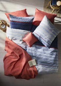 Parure de lit en linon - bleu - taille 135x200 cm - 100% coton - bonprix