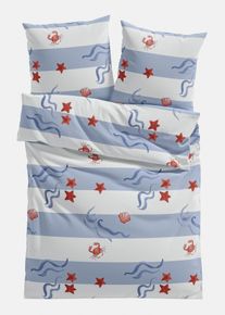 Parure de lit en linon - bleu - taille 135x200 cm - 100% coton - bonprix