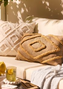 Coussin &agrave; motif en relief - marron - taille 30x50 cm - bonprix