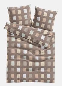 Parure de lit en coton m&eacute;lang&eacute; - marron - taille 135x200 cm avec coton - bonprix