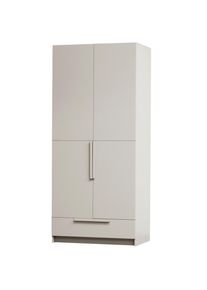 Livetastic , Hellgrau , Holz , Kiefer,Kiefer,Kiefer , massiv , 1 F&auml;cher , 1 Schublade(n) Schubladen , 95x215x60 cm , Garderobe, Garderobenschr&auml;nke