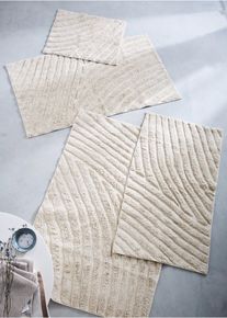 Tapis de bain &agrave; motif graphique - beige - taille 45x50 cm avec coton - bonprix
