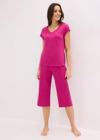 Pyjama avec un pantacourt ample - fuchsia - taille 54/56 (XXL) - 100% coton - bonprix