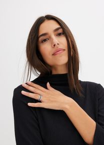 Bague sertie de strass en cristal de verre - argent - taille 18 - inox - bonprix