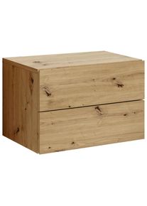P & B Nachtk&auml;stchen, Eiche Artisan, Holzwerkstoff, 2 Schublade(n) Schubladen, 42x28x30 cm, h&auml;ngend, Schlafzimmer, Nachtk&auml;stchen