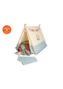 M&Ouml;BELIX M&ouml;belix , Naturfarben, Hellblau , Holz, Textil , Kiefer , 101x106x131 cm , Spielwaren, Outdoorspielzeug, Spielh&auml;user, Spielzelte