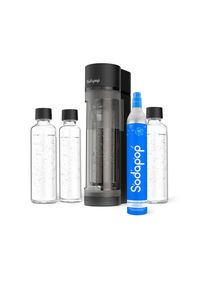 SODAPOP Wassersprudler, Schwarz, Kunststoff, 11.2x42.6x18.8 cm, Lfgb, FSC Mix, Geschirr, Wasseraufbereitung, Wassersprudler