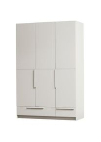 Livetastic , Hellgrau , Holz , Kiefer,Kiefer,Kiefer , massiv , 5 F&auml;cher , 2 Schublade(n) Schubladen , 142x215x60 cm , Garderobe, Garderobenschr&auml;nke