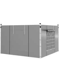 Outsunny Gazebo Curtains, 2-Pack, for 3x6m or 3x3m Garden Gazebos, with Windows and Doors, Light Grey | Aosom Ireland