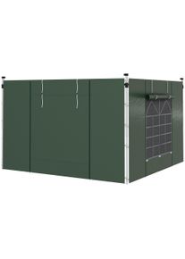 Outsunny Gazebo Side Panels, 2 Pack Sides Replacement, for 3x3(m) or 3x6m Pop Up Gazebo, with Windows and Doors, Green | Aosom Ireland