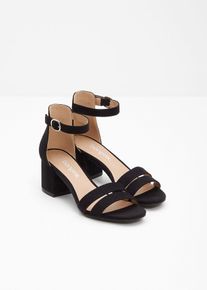 Sandalettes &agrave; talon carr&eacute; - noir - taille 39 - bonprix