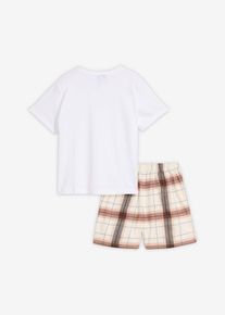 Pyjashort doux en coton - beige - taille 140/146 avec coton - bonprix