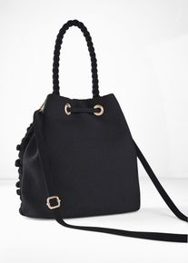 Sac seau textur&eacute; - noir - taille 26x23 cm - vegan - bonprix