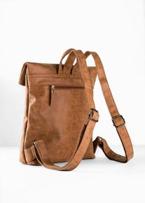 Sac &agrave; dos avec poche ext&eacute;rieure et boucle - marron - taille 34x29 cm - bonprix