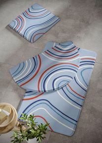 Tapis de bain &agrave; m&eacute;moire de forme - bleu - taille 1 (Tapis pour WC sur pied 45/50cm) - bonprix