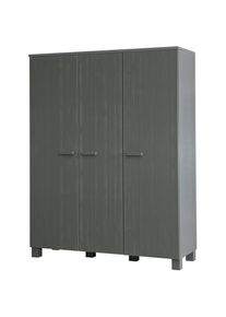 Livetastic , Dunkelgrau , Holz , Kiefer,Kiefer,Kiefer , massiv , 5 F&auml;cher , 158x202x55 cm , Typenauswahl , Garderobe, Garderobenschr&auml;nke