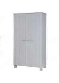 Livetastic , Grau , Holz , Kiefer,Kiefer , massiv , 4 F&auml;cher , 111x202x55 cm , Typenauswahl , Garderobe, Garderobenschr&auml;nke