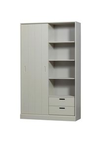 Livetastic , Grau , Holz , Kiefer , 8 F&auml;cher , 2 Schublade(n) Schubladen , 120x200x42 cm , Schlafzimmer, Kleiderschr&auml;nke, Schwebet&uuml;renschr&auml;nke