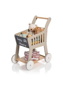 Musterkind Kindereinkaufswagen, Grau, Naturfarben, Holz, Holzwerkstoff, 30.5x61x47 cm, EN 71, CE, Spielzeug, Holzspielzeug