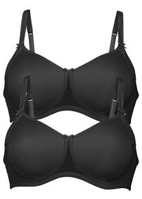 Schalen-BH Anita "2er Pack Schalen BH Lace Rose", Damen, Gr. 100, Cup C, schwarz (schwarz schwarz), Obermaterial: 50% Polyamid PA. 30% Polyester PES. 20% Elasthan EL., BHs Schalen-BH