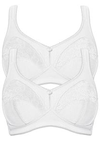 Entlastungs-BH SuSa "2er Pack Entlastungs BH Topsy Plus", Damen, Gr. 110, Cup D, wei&szlig; (wei&szlig; wei&szlig;), Obermaterial: 60% Baumwolle CO. 35% Polyamid PA. 5% Elasthan EL., BHs Entlastungs-BH