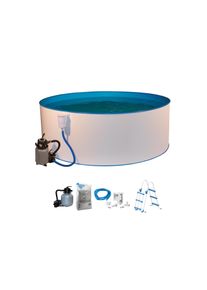 Rundpool Konifera "Kreta III", wei&szlig;, H:90cm &Oslash;:350cm, Schwimmbecken, Rundpool, 5-tlg., in verschiedenen Gr&ouml;&szlig;en