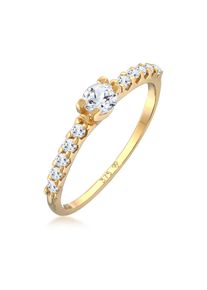 Silberring Elli Premium "Ring Topas Solit&auml;r Verlobung 375er Gelbgold" Gr. 58, gold, Fingerringe, Damen, 58, Gelbgold 375, Silberring