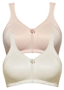 Entlastungs-BH SuSa "2er Pack Entlastungs BH Topsy Plus", Damen, Gr. 95, Cup G, bunt (cappuccino champagnermicro), Stoff, Obermaterial: 78% Polyamid PA. 22% Elasthan EL., BHs Entlastungs-BH