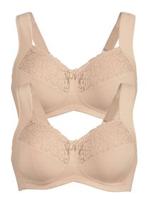 Entlastungs-BH Anita "2er Pack Entlastungs BH Havanna", Damen, Gr. 110, Cup F, beige (desert desert), Spitze, Obermaterial: 86% Polyamid PA. 14% Elasthan EL., BHs Entlastungs-BH