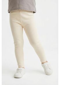 Leggings happy girls, M&auml;dchen, Gr. 86, N-Gr, beige, Strick, Obermaterial: 60% Polyester, 35% Baumwolle, 5% Elasthan, unifarben, eng kn&ouml;chellang, Hosen Leggings, w&auml;rmend und elastisch