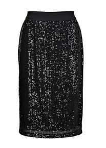 Schlupfrock GOLDNER "Festlicher Rock mit Rundumschlupfbund", Damen, Gr. 38, schwarz, Obermaterial: 100% Polyester PES., gerade, R&ouml;cke Schlupfrock, Mit schimmernden Pailletten