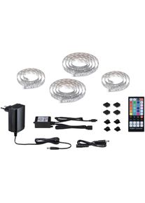 Paulmann LED-Streifen "MaxLED 250 TV Comfort Basisset 55 Zoll 3,6m Dynamic RGB 20,5W 277lm/m", silber (silberfarben), Dioden 110 Stk. Flammen 1 Stk., Gesamtl&auml;nge 3,62m, Lichterketten, Basisset, LED-Streifen