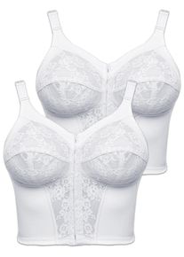 Entlastungs-BH SuSa "2er Pack Longline BH Classics", Damen, Gr. 110, Cup A, wei&szlig; (wei&szlig; wei&szlig;), Obermaterial: 65% Polyamid PA. 25% Elasthan EL. 10% Baumwolle CO., BHs Entlastungs-BH