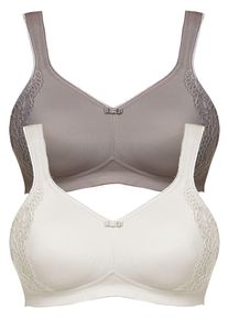 Minimizer-BH SuSa "2er Pack Minimizer BH ohne B&uuml;gel London", Damen, Gr. 80, Cup F, bunt (champagner frosty lavender), Stoff, Obermaterial: 76% Polyamid PA. 24% Elasthan EL., BHs Minimizer-BH