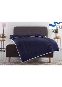Microfaserbettdecke OTTO HOME "Microlux, Bettdecke 135x200 cm und &Uuml;bergr&ouml;&szlig;en bis 240x220cm", blau, B:240cm L:220cm, Bezug: 100% Polyester. Obermaterial: 100% Polyester. F&uuml;llung: 100% Polyester, Bettdecken, Microfaserbettdecke, fest versteppter Bezug - keine Bettw&auml;sche n&ouml;tig, Sommer, Winter