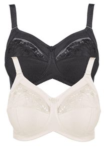 Entlastungs-BH Anita "2er Pack Komfort BH ohne B&uuml;gel Safina", Damen, Gr. 95, Cup F, bunt (schwarz crystal), Obermaterial: 50% Polyamid PA. 25% Polyester PES. 10% Elasthan EL. 10% Viskose CV. 5% Baumwolle CO., BHs Entlastungs-BH