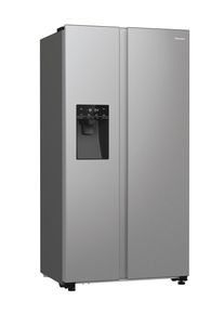 HISENSE Side-by-Side "RS5P535NT", Energieeffizienz: E, silber (inox), B:91,5cm H:178,6cm T:69,8cm, K&uuml;hlschr&auml;nke, Wasser-/Eisspender, Side-by-Side