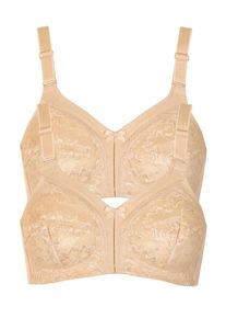 B&uuml;gelloser BH LISCA "2er Pack BH ohne B&uuml;gel Sabina", Damen, Gr. 80, Cup B, beige, Stoff, Obermaterial: 85% Polyamid PA. 15% Elasthan EL., BHs B&uuml;gelloser BH