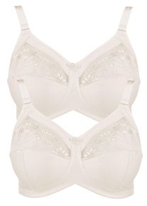 Entlastungs-BH Anita "2er Pack Komfort BH ohne B&uuml;gel Safina", Damen, Gr. 90, Cup C, beige (crystal crystal), Obermaterial: 50% Polyamid PA. 25% Polyester PES. 10% Elasthan EL. 10% Viskose CV. 5% Baumwolle CO., BHs Entlastungs-BH