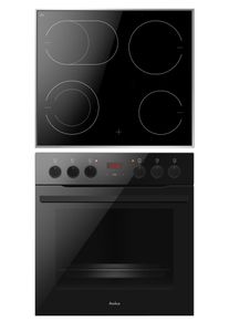 Amica Elektro-Herd-Set, Energieeffizienz: A, schwarz, Herdsets, Komfortables Kochen und Backen mit praktischer Unterst&uuml;tzung, Elektro-Herd-Set