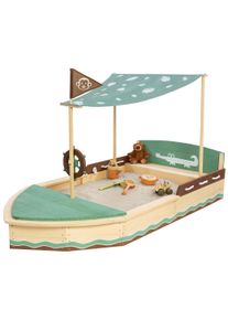 Sandkasten Muddy Buddy "Jungle King", gr&uuml;n (natur, braun, gr&uuml;n), Sandk&auml;sten, Kinder, B/H/L: 110cm x 120cm x 195cm, Massivholz, Sandkasten, natur - salbei - mokka, B:110cm H:120cm L:195cm