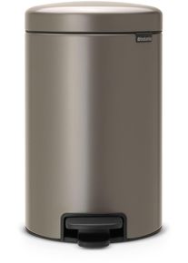 M&uuml;lleimer Brabantia "NewIcon Treteimer, 12L", silber (platinum), B:25,1cm H:41,1cm T:33,8cm &Oslash;:25,1cm, Kunststoff, Metall, M&uuml;lleimer, M&uuml;lleimer, sanft schlie&szlig;ender Deckel, mit leichter Pedalbedienung