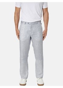 Anzughose Babista "Hose INNOCENZO", Herren, Gr. 56, N-Gr, blau (hellblau kariert), Obermaterial: 100% Leinen LI., regular fit, Hosen Anzughose