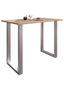 Bartisch Vcm "Holz Bartisch Stehtisch Tisch Tresen Xona 140x80", braun (silber, sonoma, eiche), B:140cm T:80cm, Tische, Bartisch