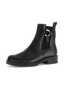 Chelseaboots Gabor, Damen, Gr. 41, schwarz, Kalbsleder, unifarben, Schuhe Chelseaboots, Bockabsatz, Stiefelette, Businessschuh mit Schmuckelement
