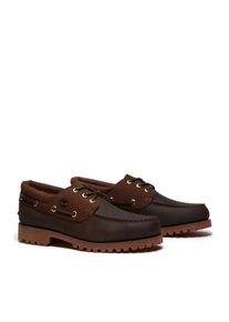 Bootsschuh Timberland "Timberland AUTHENTIC - BOAT SHOE", Herren, Gr. 45, braun (dkbrn fg dkbrn), Leder, Schuhe Bootsschuh, Bootsschuh aus Leder