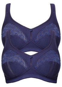 Entlastungs-BH SuSa "2er Pack Entlastungs BH Topsy Plus", Damen, Gr. 110, Cup C, blau (marine marine), Obermaterial: 60% Baumwolle CO. 35% Polyamid PA. 5% Elasthan EL., BHs Entlastungs-BH