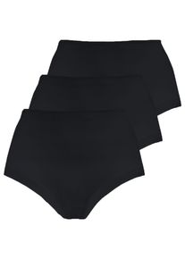 Taillenslip Nina von C. "3er Pack Damen Taillenslip Fine Cotton", Damen, Gr. 44, schwarz, Obermaterial: 100% Baumwolle CO., Unterhosen Taillenslip